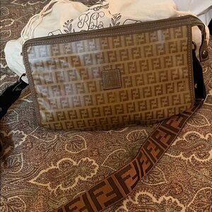 Fendi Tan Monogram Messenger Bag